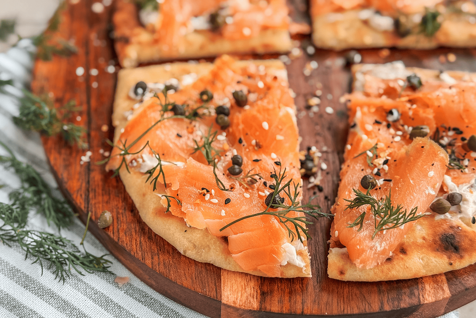 Grilled Naan With Smoked Salmon